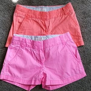 Like new! J.Crew Neon Shorts Chino 00 Pink Orange